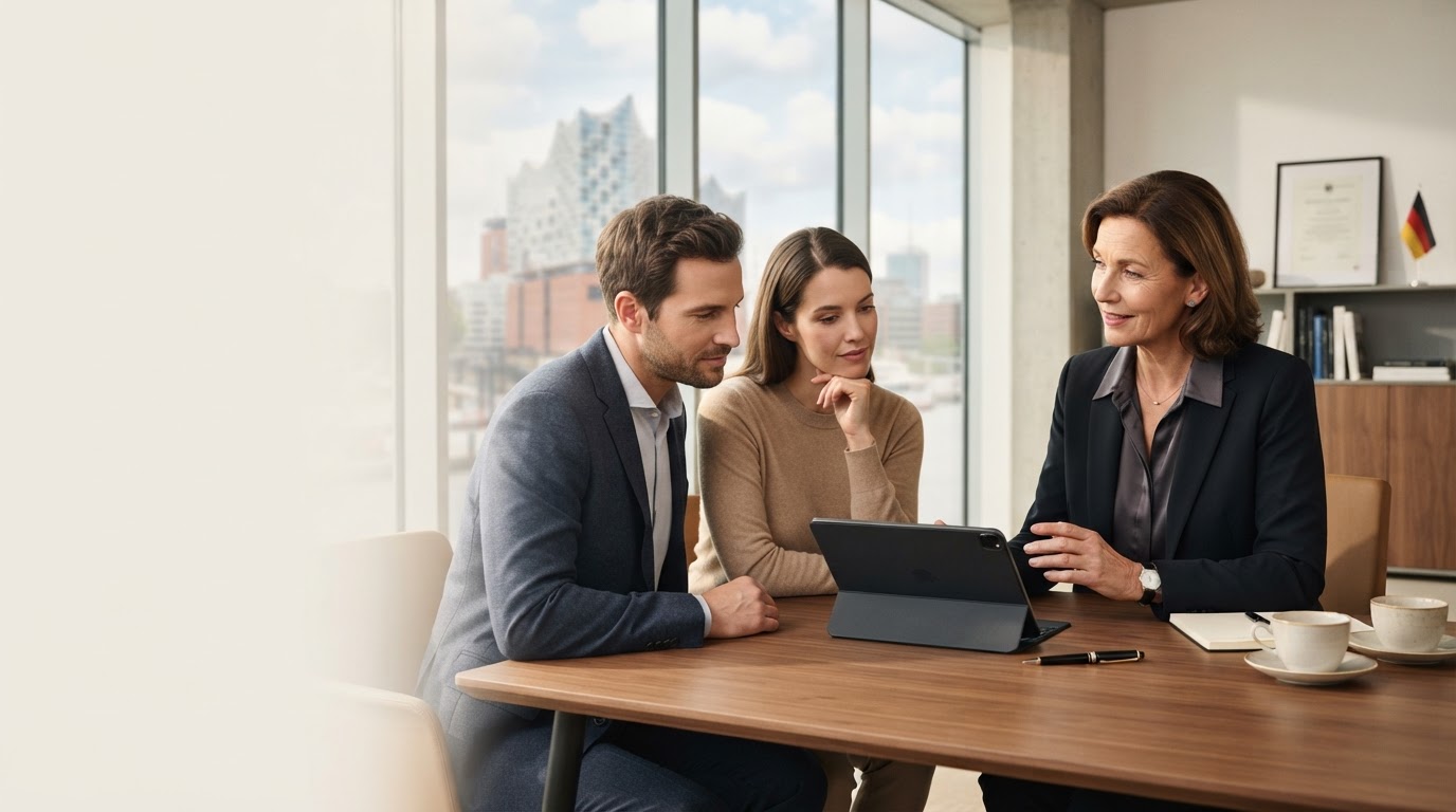 Primeinvestmentexpert workspace overlooking a calm landscape, representing location-independent investment analysis